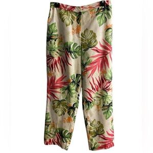 Talbots Pure Silk Floral‎ straight leg pants vintage Sz 10